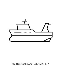 trawler boat line icon vector. trawler boat sign. isolated contour symbol black illustration svg