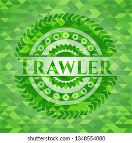 Trawler green emblem with mosaic background