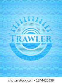 Trawler water emblem background.