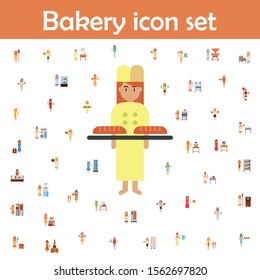 Tray, bakery color icon. Bakery icons universal set for web and mobile