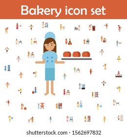 Tray, bakery color icon. Bakery icons universal set for web and mobile