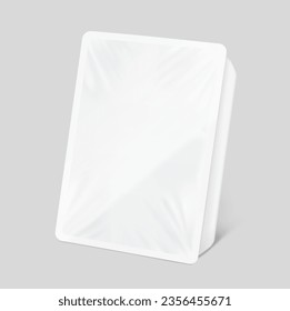 Tray container mockup. Vector illustration. Half side view. Ready to be used in your design. EPS10.