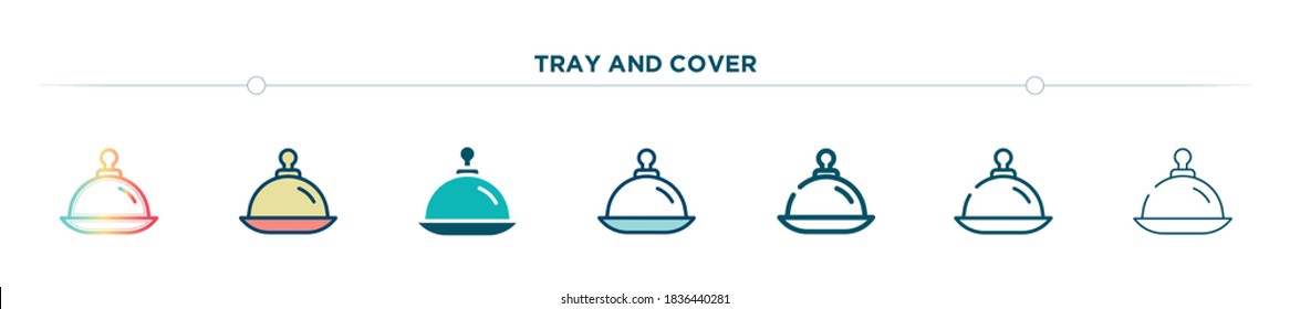 tray and cover icon designed in gradient, filled, two color, thin line and outline style. vector illustration of tray and cover vector icons. can be used for mobile, ui, web

