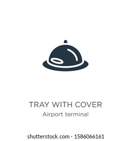 Tray with cover icon vector. Trendy flat tray with cover icon from airport terminal collection isolated on white background. Vector illustration can be used for web and mobile graphic design, logo, 