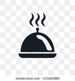 Tray with cover vector icon isolated on transparent background, Tray with cover logo concept