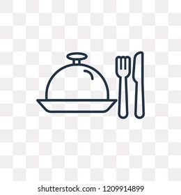 Tray With Cover vector outline icon isolated on transparent background, high quality linear Tray With Cover transparency concept can be used web and mobile