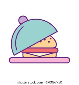 tray with delicious burger