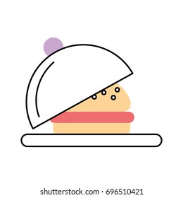 tray with delicious burger