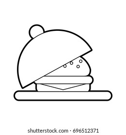 tray with delicious burger