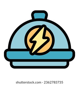 Tray diet icon outline vector. Run program. Application care color flat