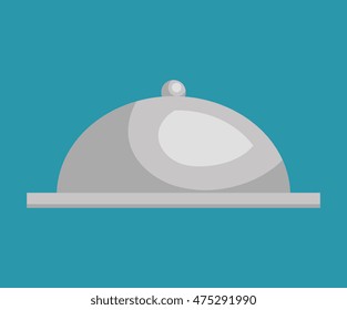 tray dish server silver icon vector illustration design