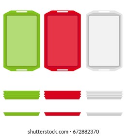 A tray for eating, a set of trays for eating. Flat design, vector illustration, vector.