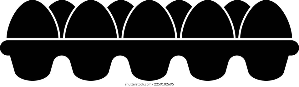 A Tray of Eggs Silhouette Icon