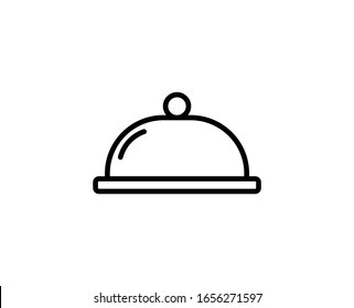 Icono plano de bandeja. Símbolo de esquema único de alta calidad para diseño web o aplicación móvil.  Señales delgadas en bandeja para el logotipo de diseño, tarjeta de visita, etc. Pictograma de esquema EPS10
