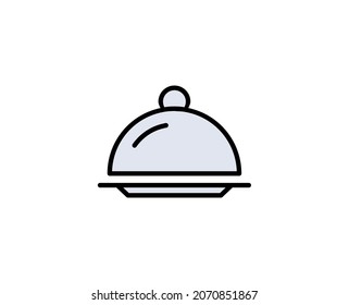 Tray flat icon. Single high quality outline symbol for web design or mobile app.  Holidays thin line signs for design logo, visit card, etc. Outline pictogram EPS10