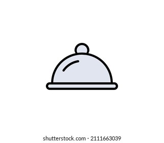 Icono plano de bandeja. Símbolo de esquema único de alta calidad para diseño web o aplicación móvil.  Señales de línea delgada de vacaciones para el logotipo de diseño, tarjeta de visita, etc. Esquema pictograma EPS10