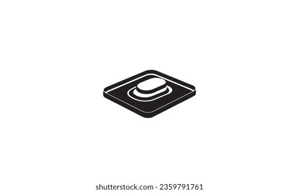 Bandeja de la plantilla del logotipo del vector negro del icono de la comida Ilustración Diseño fondo blanco