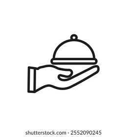 Tray of Food Icon Simple thin line flat symbol