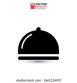 Vector de icono de bandeja para alimentos en diseño plano. Para el diseño de su sitio web, logotipo, aplicación, UI. Ilustración vectorial Eps 10.