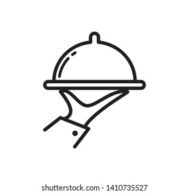 Tray Food Icon Vector  Illustration