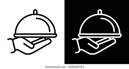 Tray of food icon vector for web and mobile app. Symbol isolated.
