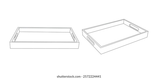 tray for food outline 3