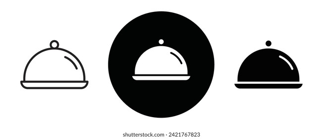 Tray of Food outline icon collection or set. Tray of Food Thin vector line art