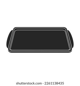 Tray for food vector black icon. Vector illustration tray for food on white background. Isolated black illustration icon of salver.