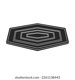 Fach für Lebensmittel, Vektorsymbol schwarz. Vektorgrafik-Tablett für Lebensmittel auf weißem Hintergrund. Einziger schwarzer Illustrationssymbol für den Salver.