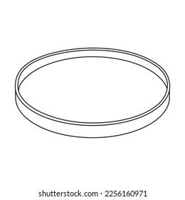Icono de contorno del vector de la bandeja para alimentos. Bandeja de ilustración vectorial para alimentos sobre fondo blanco. Icono de ilustración de esquema aislado de salver.