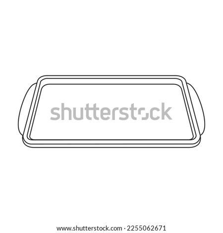 Tray for food vector outline icon. Vector illustration tray for food on white background. Isolated outline illustration icon of salver.