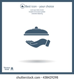 tray in hand icon.