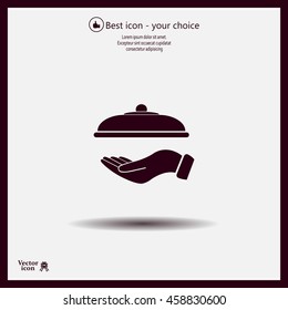 tray in hand icon.