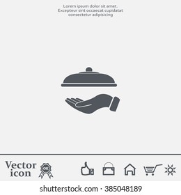 tray in hand icon. One of set web icons