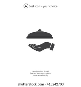 tray in hand icon. One of set web icons