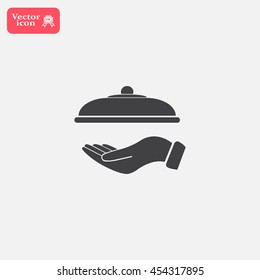 tray in hand icon. One of set web icons