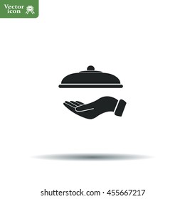 tray in hand icon. One of set web icons