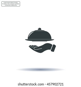 tray in hand icon. One of set web icons