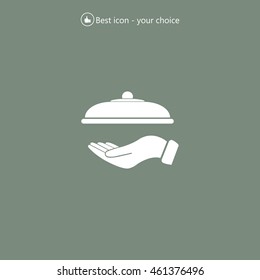 tray in hand icon. One of set web icons