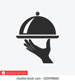 tray in hand  icon. One of set web icons