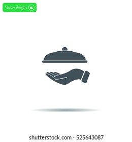 tray in hand icon. One of set web icons