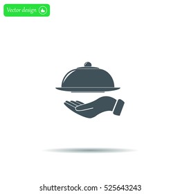 tray in hand icon. One of set web icons