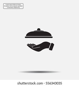 tray in hand icon. One of set web icons