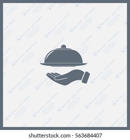 tray in hand icon. One of set web icons