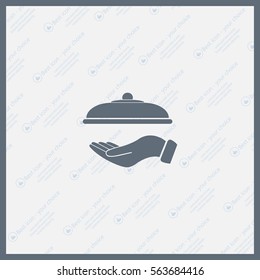 tray in hand icon. One of set web icons
