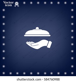 tray in hand icon. One of set web icons
