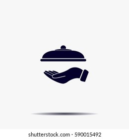 tray in hand icon. One of set web icons