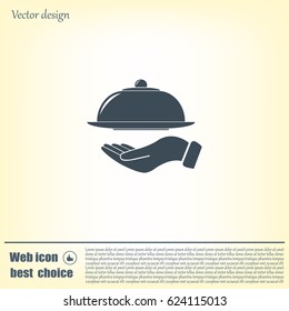 tray in hand icon. One of set web icons