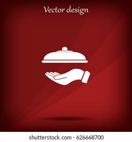 tray in hand icon. One of set web icons