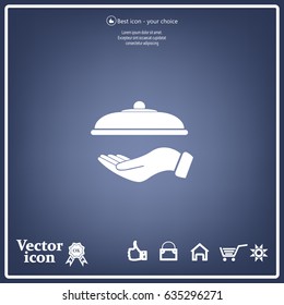 tray in hand icon. One of set web icons